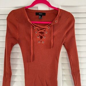 Lace-Up Sweater